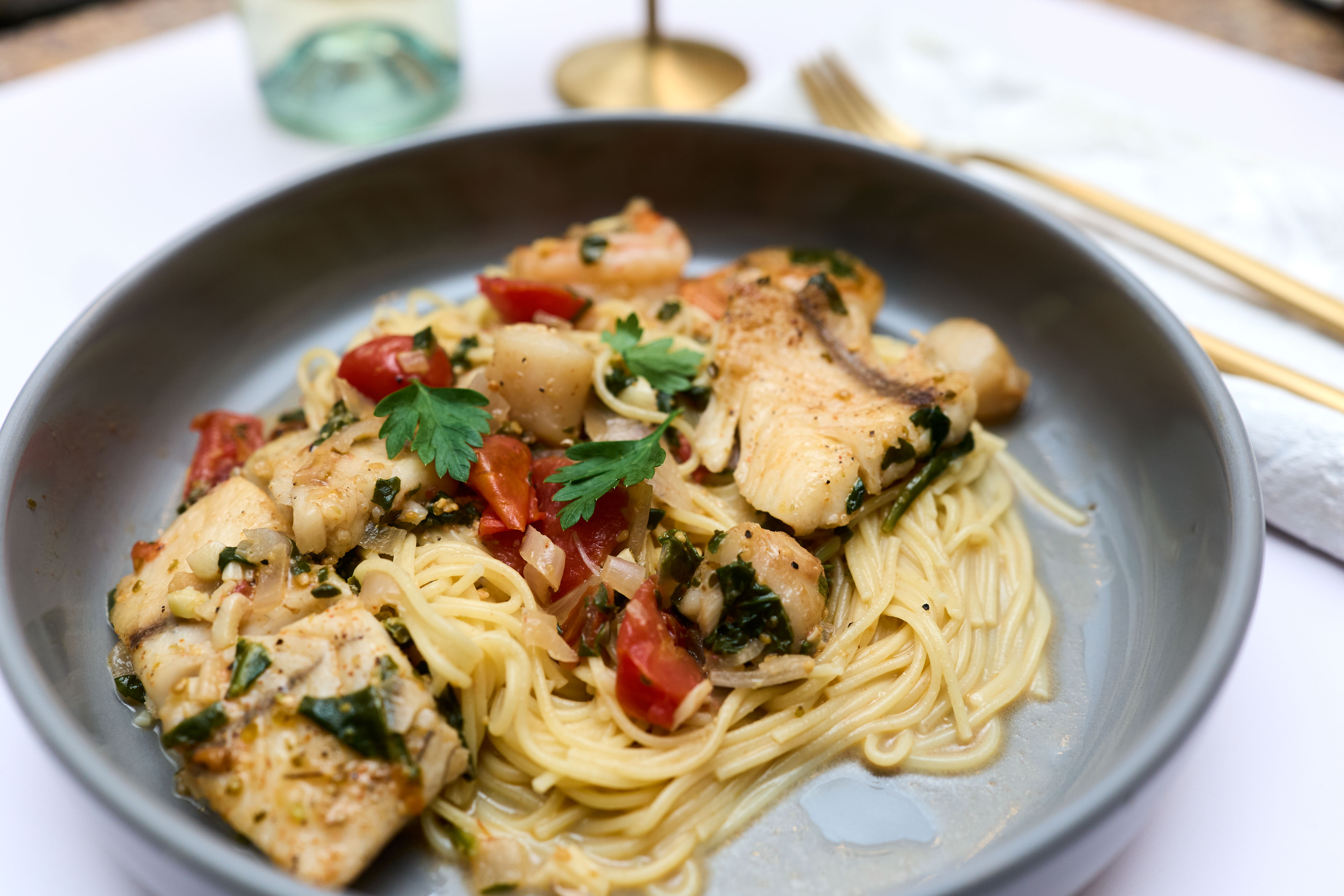 Seared Bronzino